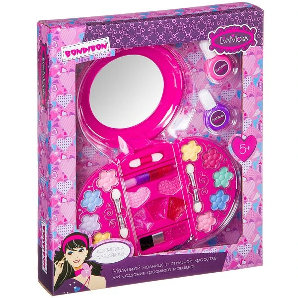 Набор детской декор. косметики Bondibon Eva Moda, BOX 28,5*23,5*5 см; лак для