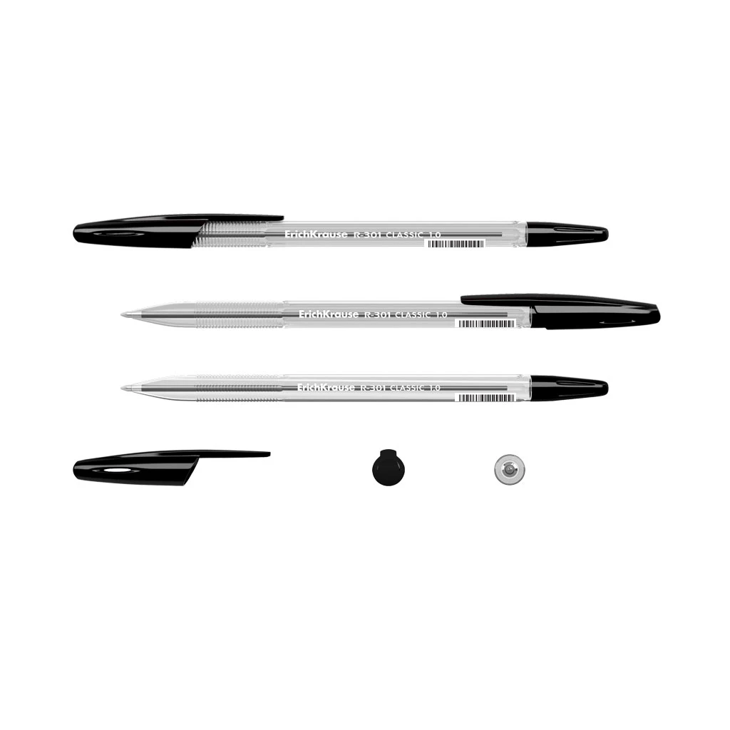 Ручка шариковая ErichKrause® R-301 Classic Stick 1.0, цвет чернил черный (в Ручка шариковая ErichKrause® R-301 Classic Stick 1.0, цвет чернил черный (в