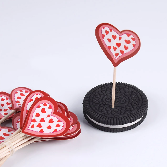 Украшение для пирожных "Сердечки" 24шт/уп (набор)
