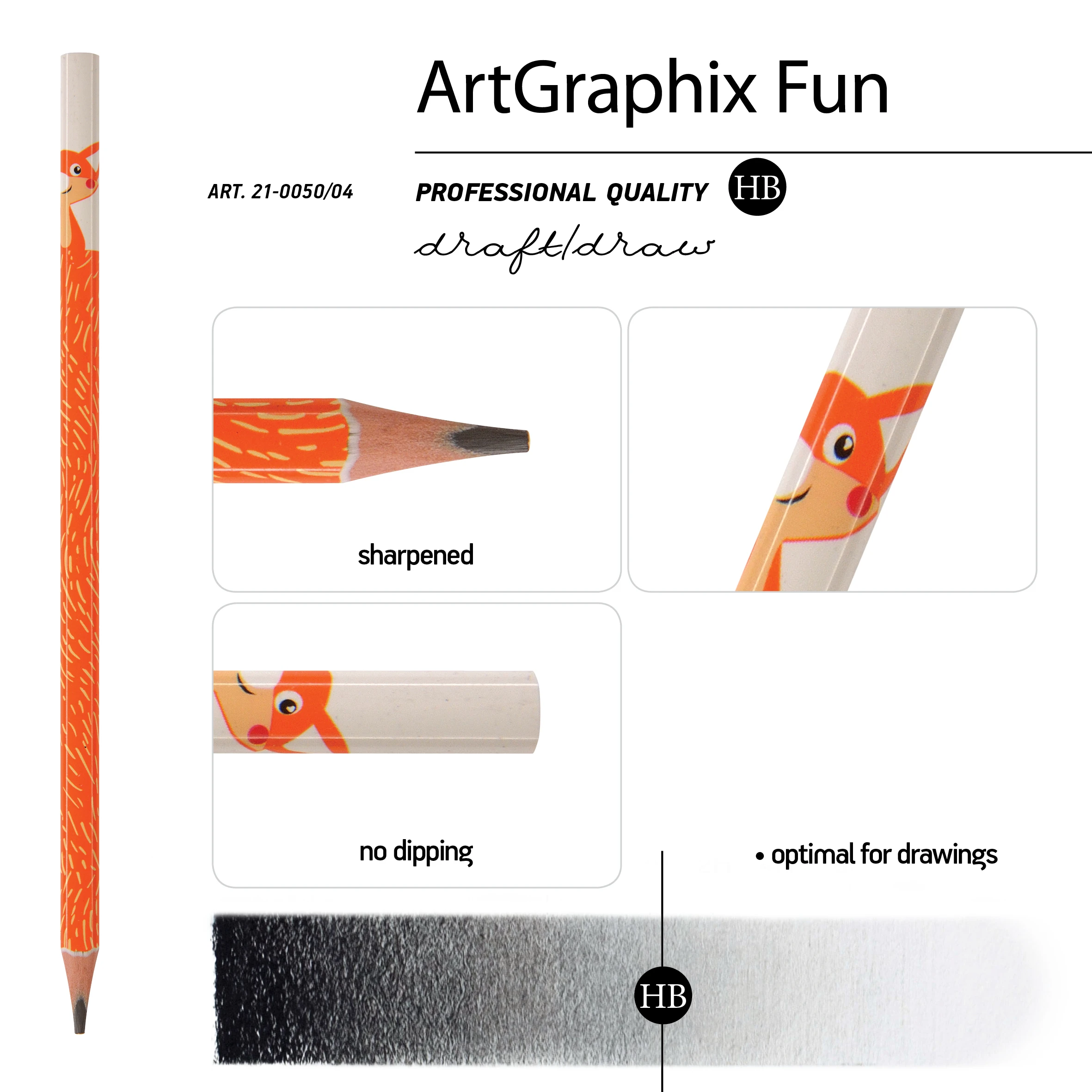 КАРАНДАШ ЧЕРНОГРАФИТОВЫЙ "ArtGraphix. Fun. Лисенок" НВ (пластиковый КАРАНДАШ ЧЕРНОГРАФИТОВЫЙ "ArtGraphix. Fun. Лисенок" НВ (пластиковый