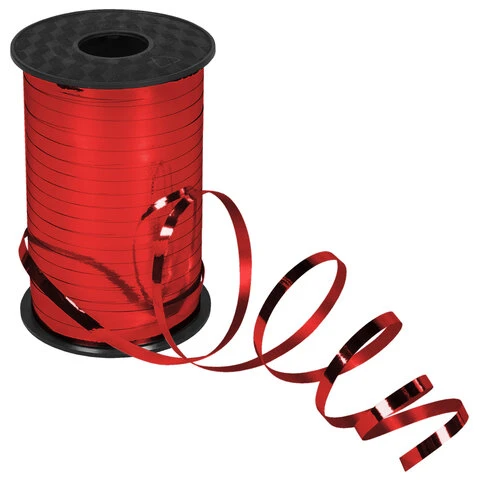 Лента упаковочная декоративная для шаров и подарков, металлик, 5 мм х 250 м, Лента упаковочная декоративная для шаров и подарков, металлик, 5 мм х 250 м,