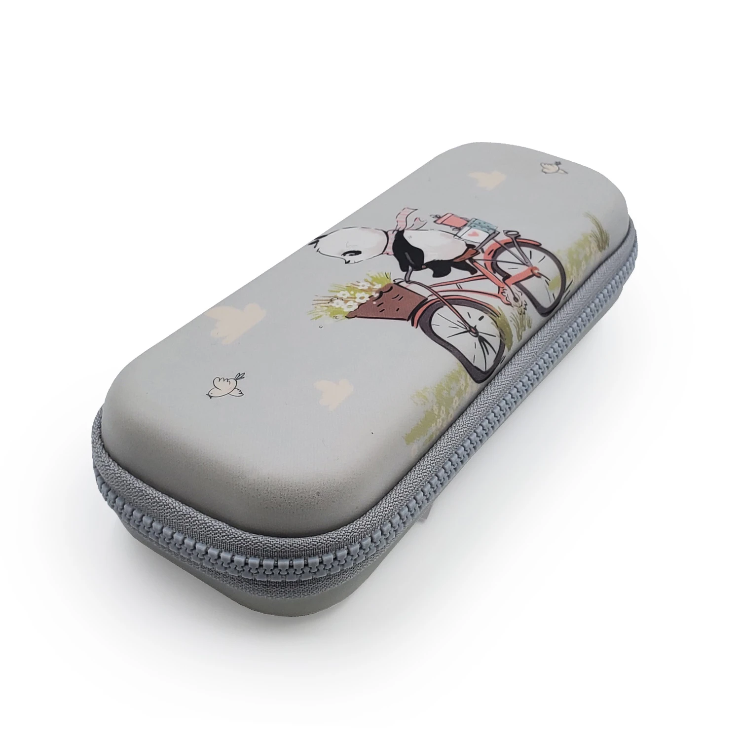 ПЕНАЛ НА МОЛНИИ "ПАНДА НА ВЕЛОСИПЕДЕ", ОДНО ОТДЕЛЕНИЕ, 220х95х50ММ