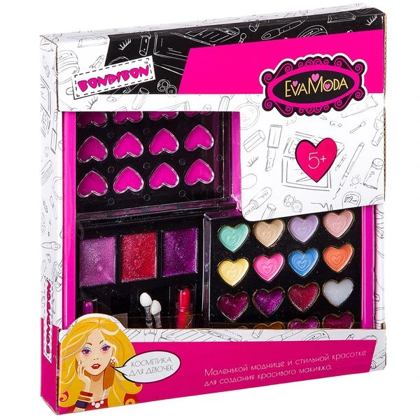 Набор детской декор. косметики Bondibon Eva Moda, BOX 29,5х27,5х4 см; Набор детской декор. косметики Bondibon Eva Moda, BOX 29,5х27,5х4 см;