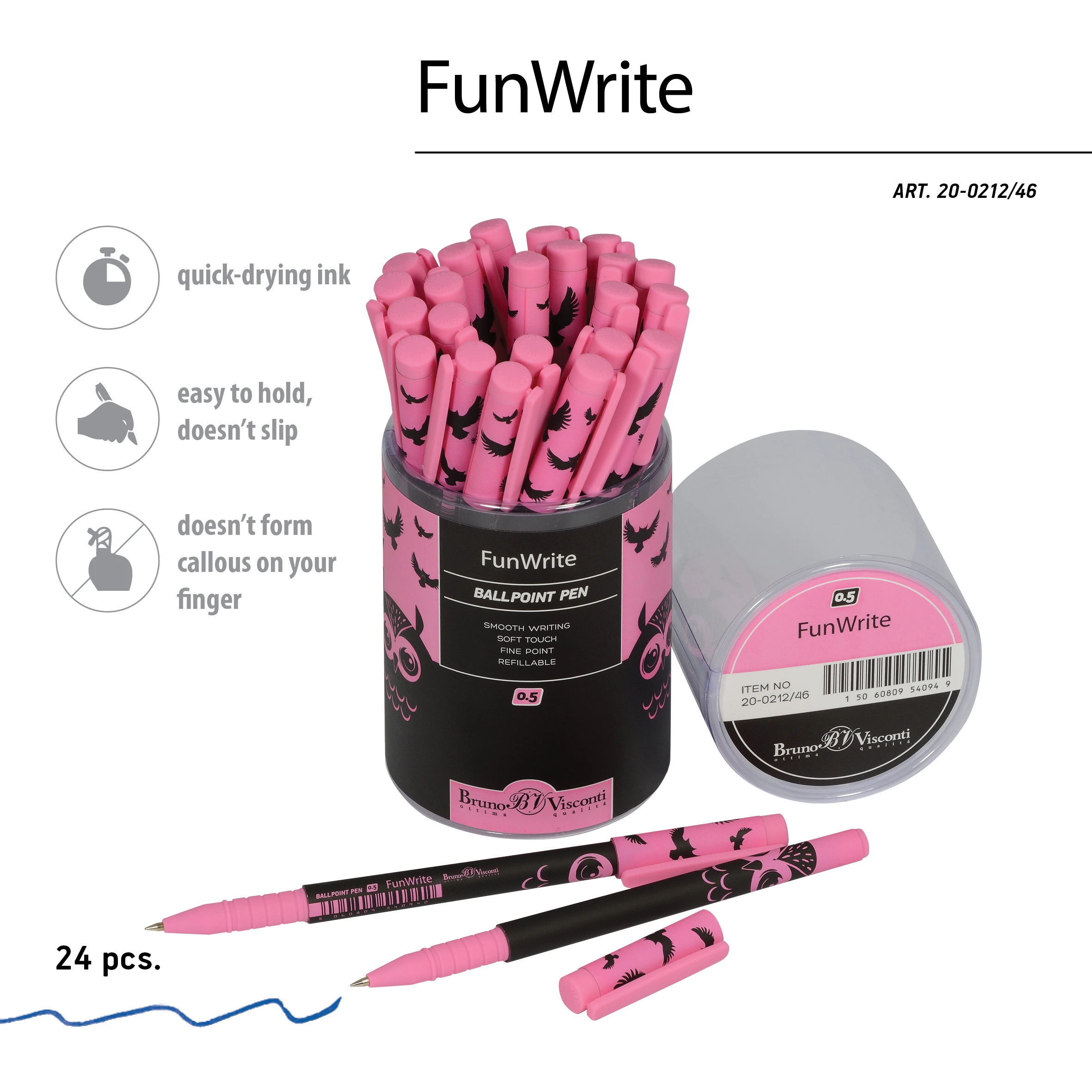 РУЧКА "FunWrite. Взгляд зверя. Черная сова" ШАРИКОВАЯ 0.5 ММ, СИНЯЯ РУЧКА "FunWrite. Взгляд зверя. Черная сова" ШАРИКОВАЯ 0.5 ММ, СИНЯЯ