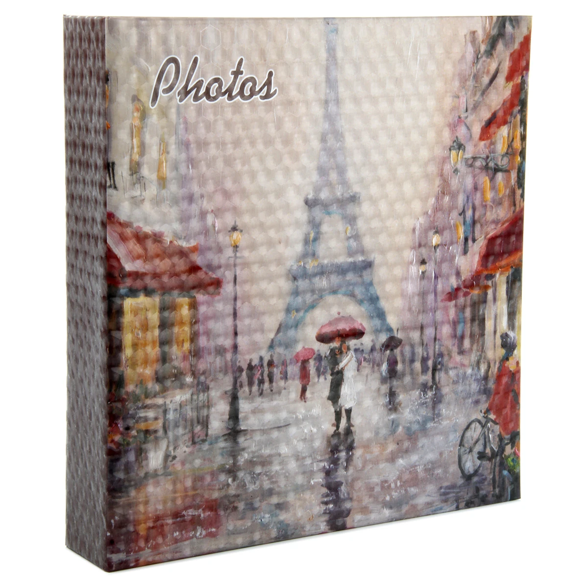 Фотоальбом 400ф 10X15см, ПП карм, переплет 3-кольца, 3D эффект