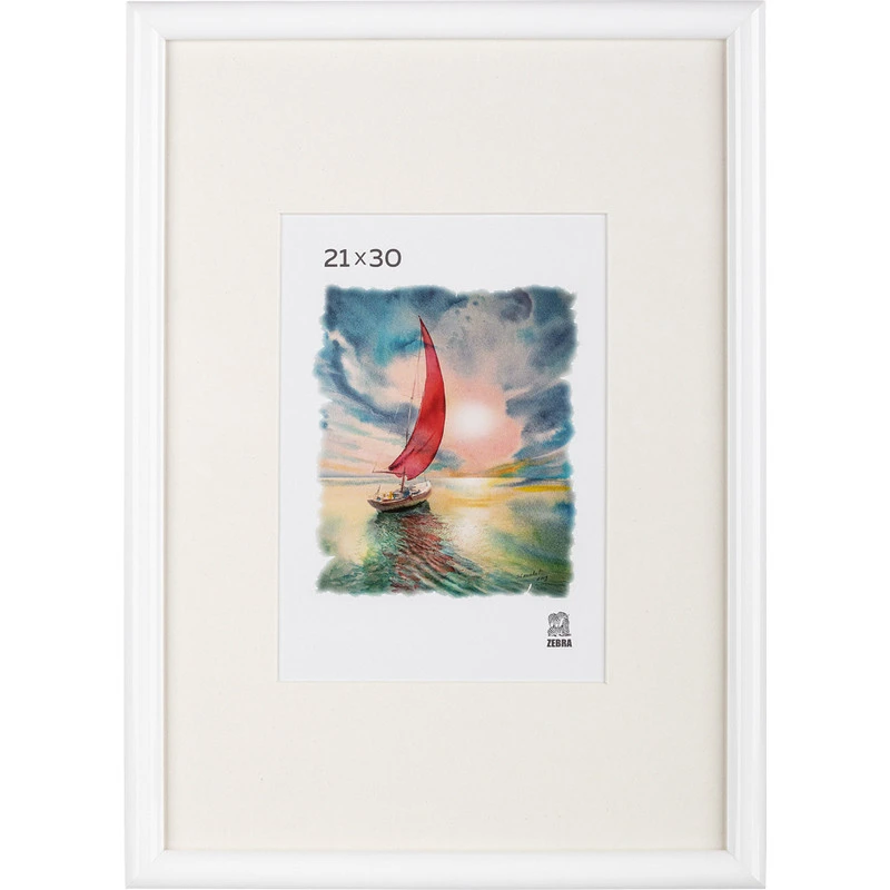 Рамка с паспарту, пластик, 21х30, белый цвет  500П