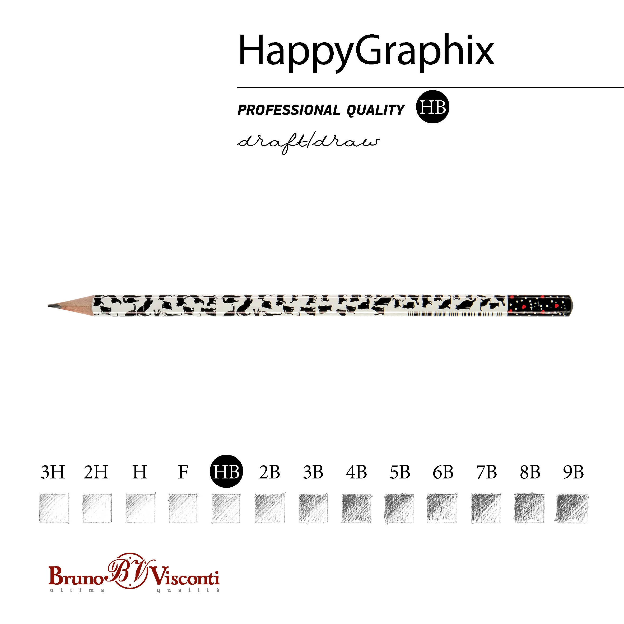 КАРАНДАШ ЧЕРНОГРАФИТОВЫЙ "HappyGraphix" КОШКИ-СЕРДЕЧКИ НВ КАРАНДАШ ЧЕРНОГРАФИТОВЫЙ "HappyGraphix" КОШКИ-СЕРДЕЧКИ НВ