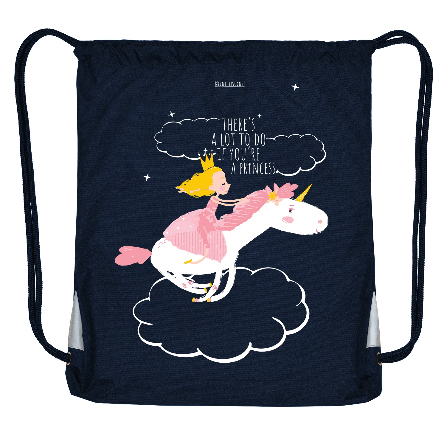 МЕШОК ДЛЯ ОБУВИ СИНИЙ "YOUNG PRINCESS.ЕДИНОРОГ" 35 х 45 см.