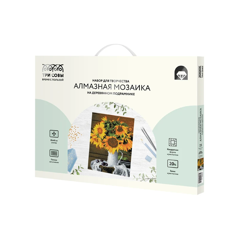 Алмазная мозаика ТРИ СОВЫ "Подсолнухи", 30*40см, холст на деревянном Алмазная мозаика ТРИ СОВЫ "Подсолнухи", 30*40см, холст на деревянном