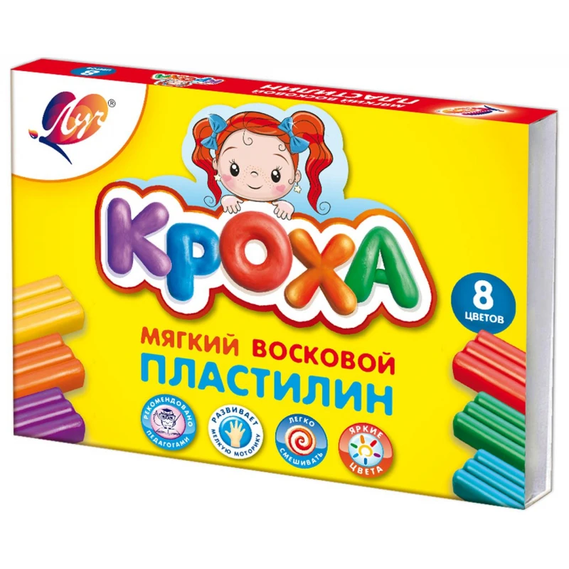 Пластилин Луч мягкий Кроха 8 цв.,25С 1551-08