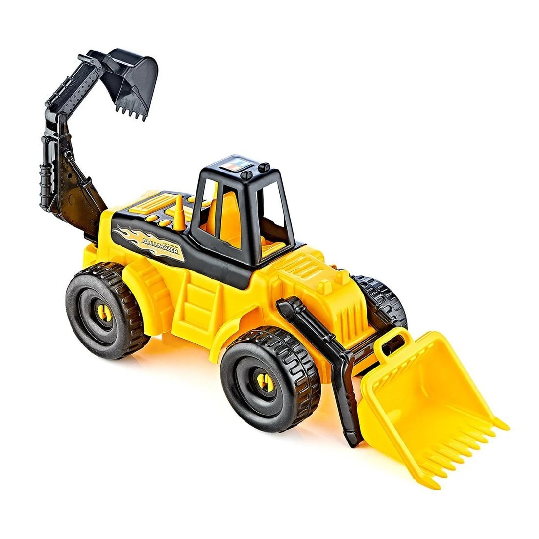 Экскаватор с ковшом и грейдером Экскаватор с ковшом и грейдером