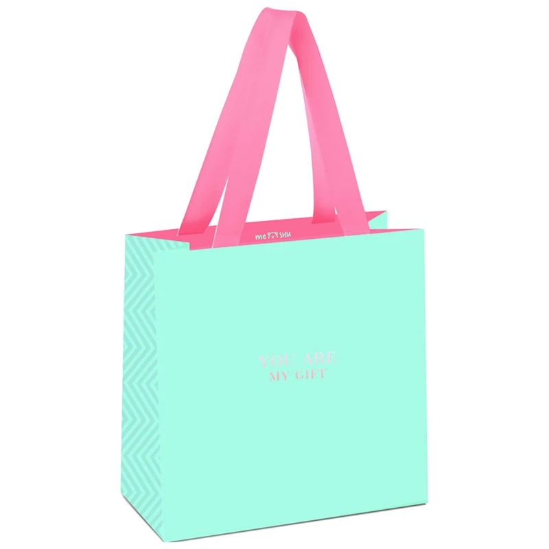 Пакет подарочный 20*20*10см, MESHU "Bright turquoise", отд. фольгой, Пакет подарочный 20*20*10см, MESHU "Bright turquoise", отд. фольгой,