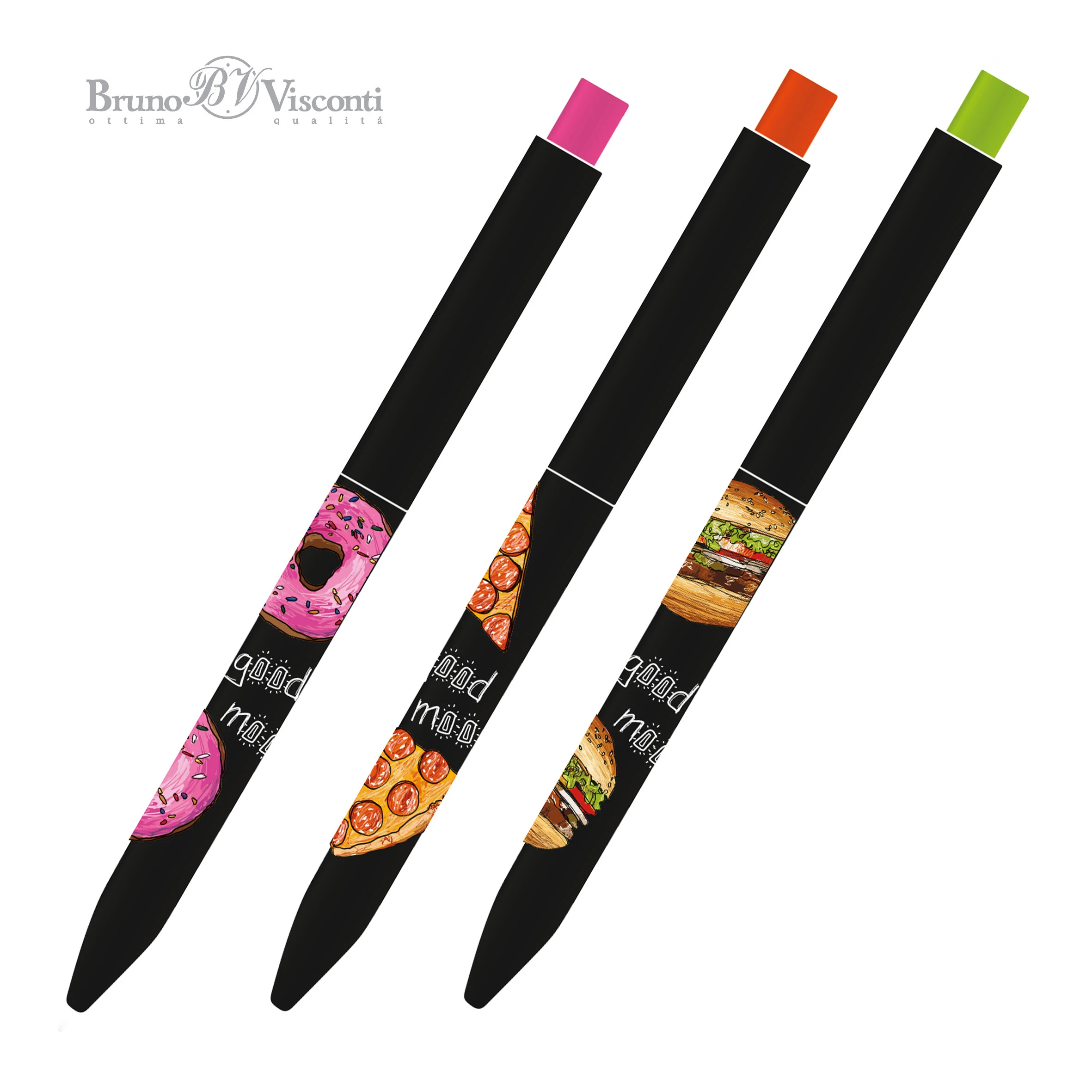 РУЧКА "FunClick. Food in black" (3 вида), ШАРИКОВАЯ0.7 ММ, СИНЯЯ РУЧКА "FunClick. Food in black" (3 вида), ШАРИКОВАЯ0.7 ММ, СИНЯЯ