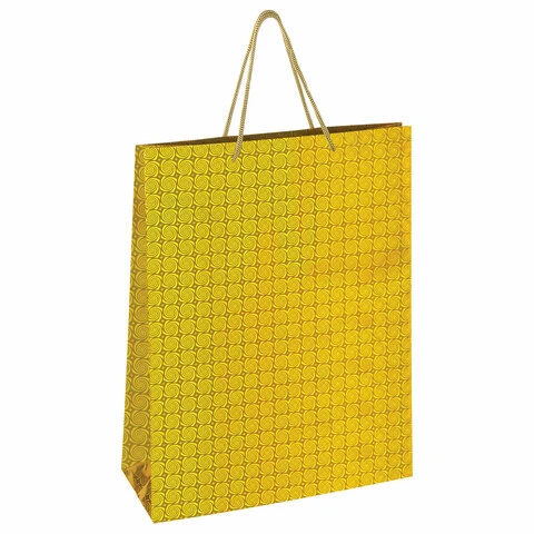 Пакет подарочный 33x12,7x44,7 см, ЗОЛОТАЯ СКАЗКА голография, ассорти 3 цвета,