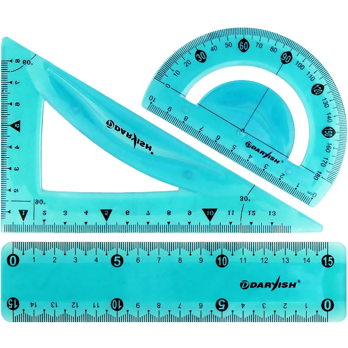 Набор геометрический "Darvish" 3 предмета мягкий пластик (линейка 15 Набор геометрический "Darvish" 3 предмета мягкий пластик (линейка 15