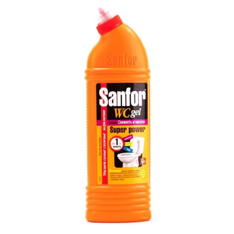 Средство для сантехники SANFOR WC gel super power, 750гр Средство для сантехники SANFOR WC gel super power, 750гр