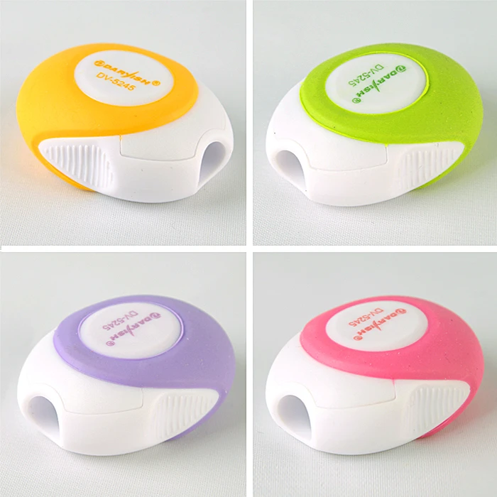 Точилка пластиковая "Darvish" ассорти с ластиком в пластиковой банке