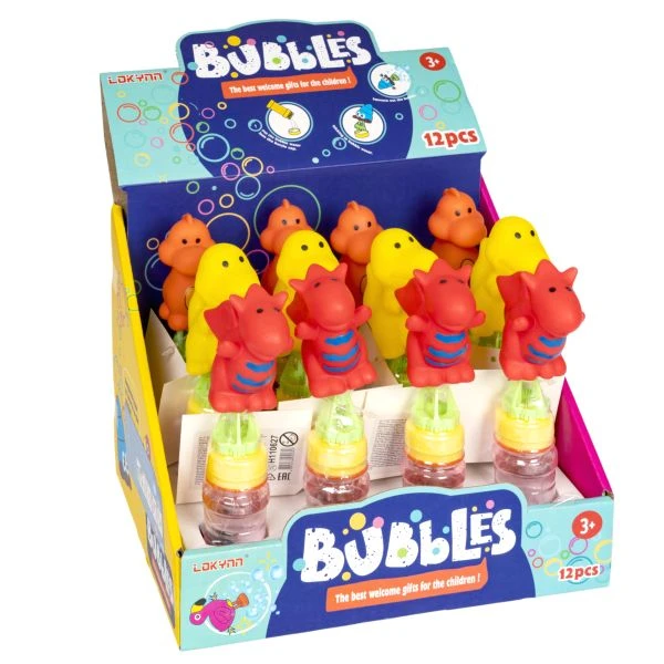 Набор мыльных пузырей, D/B 12 штук, 50 мл, динозаврики вертик., арт.978-500