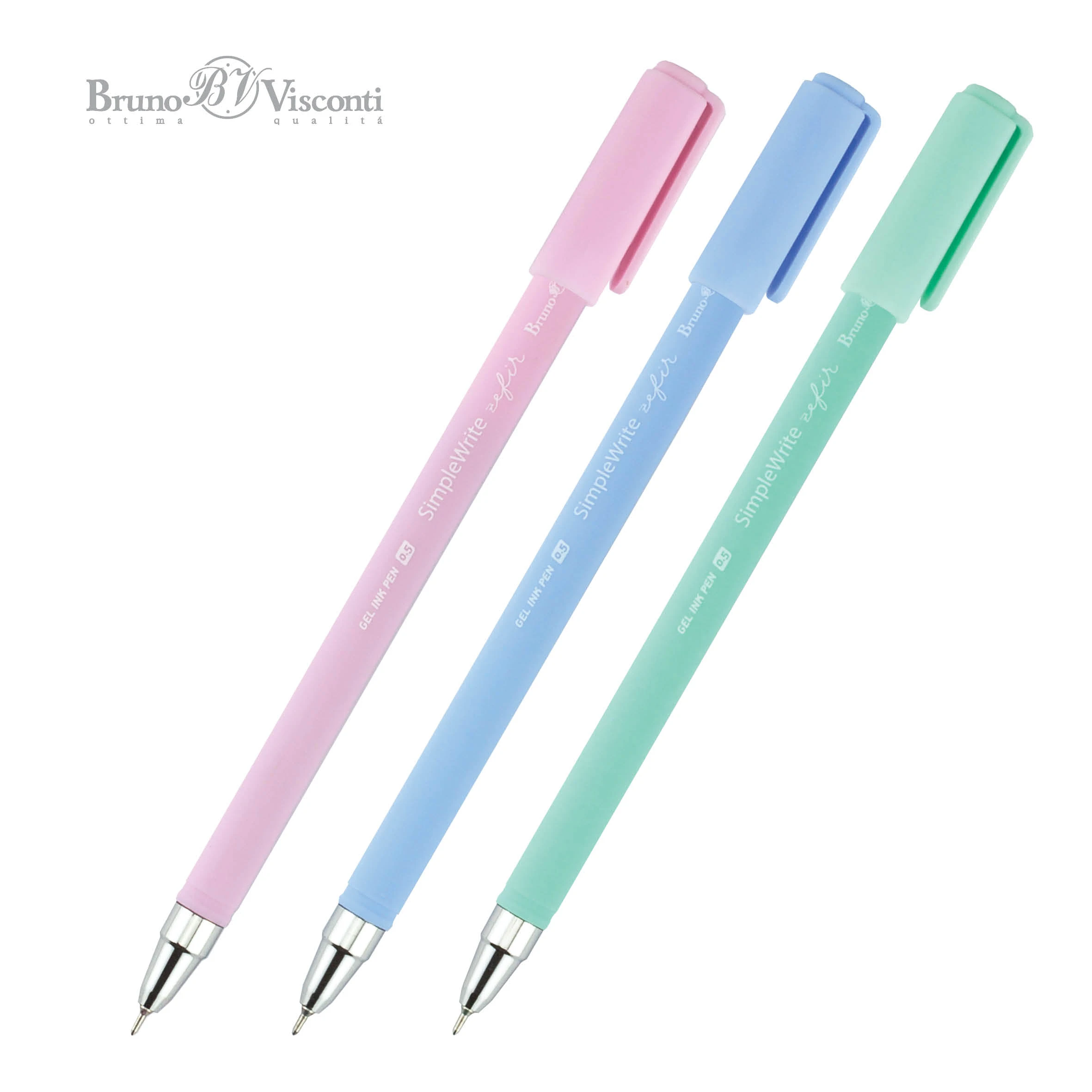 РУЧКА "SimpleWrite ZEFIR" ГЕЛЕВАЯ 0.5 ММ, ЧЕРНАЯ (3 цвета корпуса)