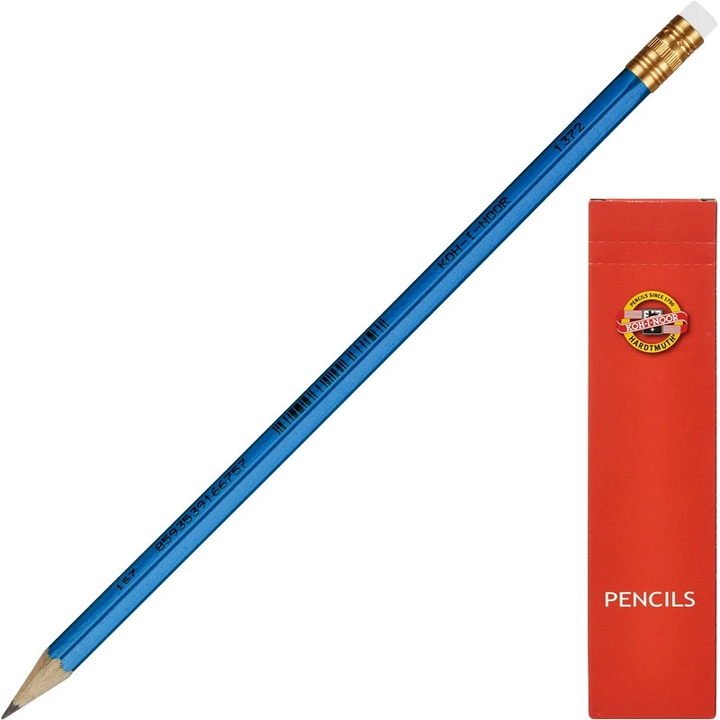 Карандаш чернографитный KOH-I-NOOR 1372 ORIENTAL с ластиком Чехия штр. Карандаш чернографитный KOH-I-NOOR 1372 ORIENTAL с ластиком Чехия штр.