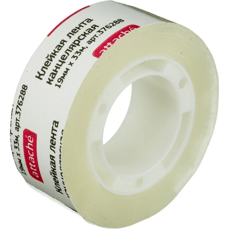 Клейкая лента канцелярская Attache 19х33 п/в штр.  4680237016430