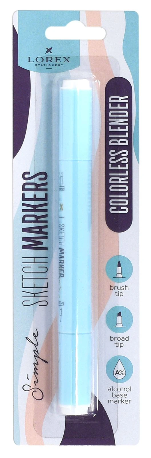 Маркер-блендер для скетчинга LOREX SIMPLE скошенный/кисть Маркер-блендер для скетчинга LOREX SIMPLE скошенный/кисть