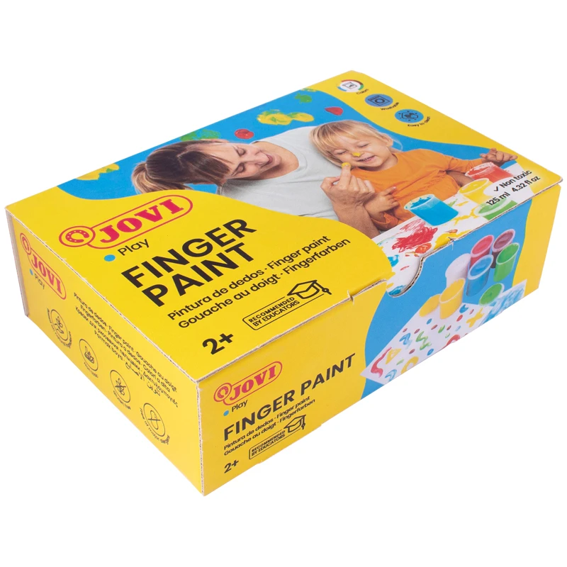 Краски пальчиковые JOVI, 06 цветов, 750г, картон