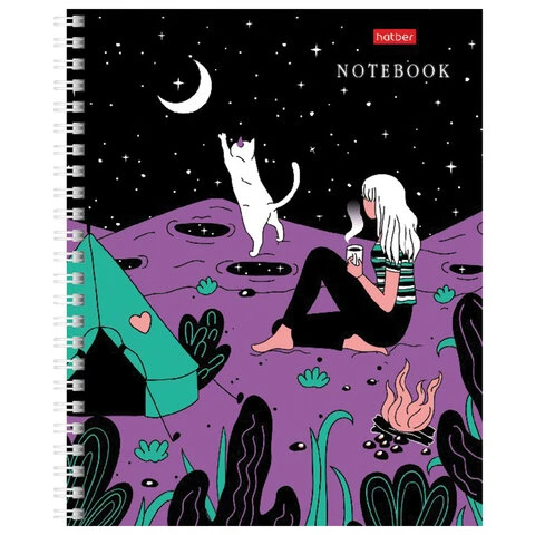 Тетрадь А5, 80 л., HATBER гребень, клетка, обложка картон, "Дотянуться до Тетрадь А5, 80 л., HATBER гребень, клетка, обложка картон, "Дотянуться до