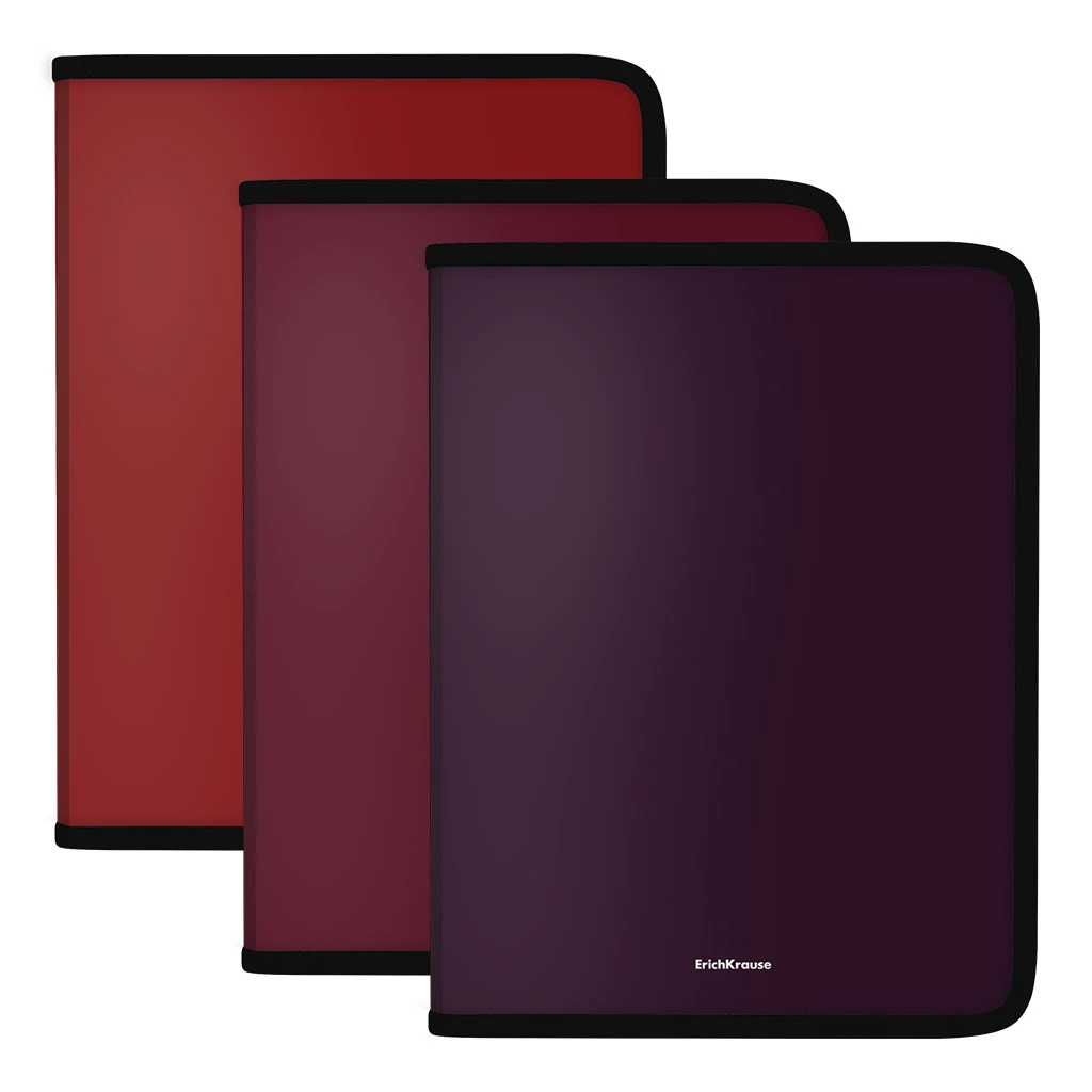 Папка для тетрадей на молнии пластиковая Erich Krause® Matt Blackberry Marsala, Папка для тетрадей на молнии пластиковая Erich Krause® Matt Blackberry Marsala,