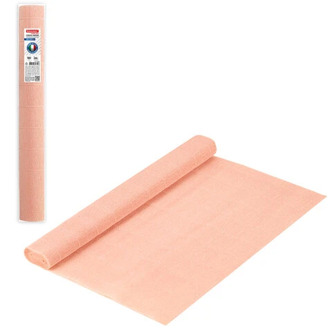 Бумага гофрированная (ИТАЛИЯ) 180 г/м2, персиковая (17a5), 50х250 см, BRAUBERG