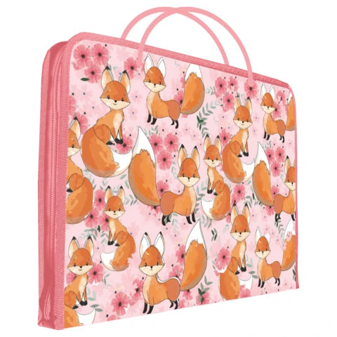 Папка для труда на молнии с ручками ПИФАГОР А4, 1 отделение, пластик, откидная