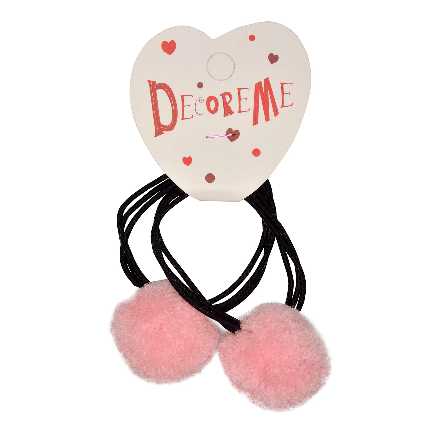 РЕЗИНКА ДЛЯ ВОЛОС С ПОМПОНАМИ "МЯГКИЕ ШАРИКИ" 2 ШТ, 5 ЦВЕТОВ