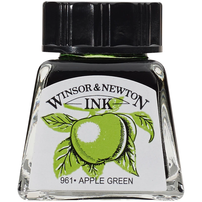 Тушь Winsor&Newton для рисования, зеленое яблоко, флакон c пипеткой 14мл Тушь Winsor&Newton для рисования, зеленое яблоко, флакон c пипеткой 14мл