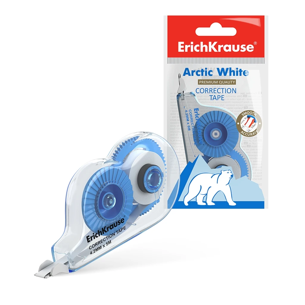 Корректирующая лента Erich Krause Arctic white, 4.2мм х 5м (в пакете по 1 шт.) Корректирующая лента Erich Krause Arctic white, 4.2мм х 5м (в пакете по 1 шт.)
