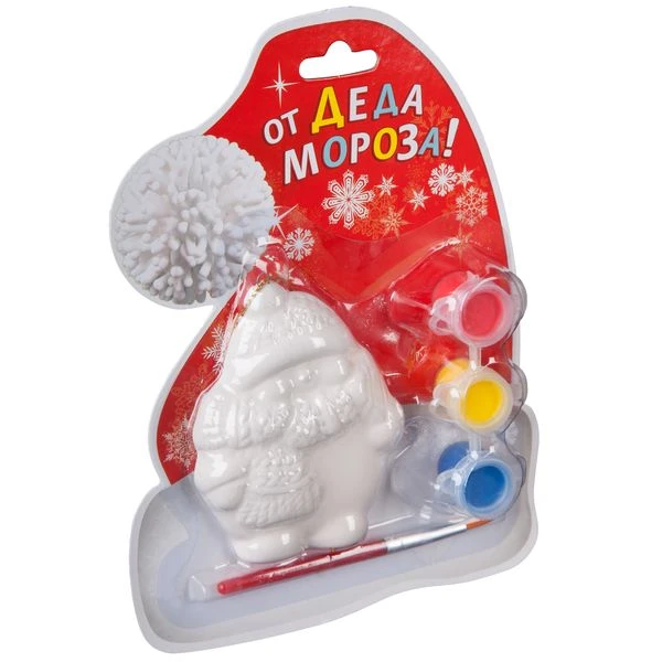 Набор для творчества Bondibon-Ёлочные украшения- Дед Мороз на карте Шапка