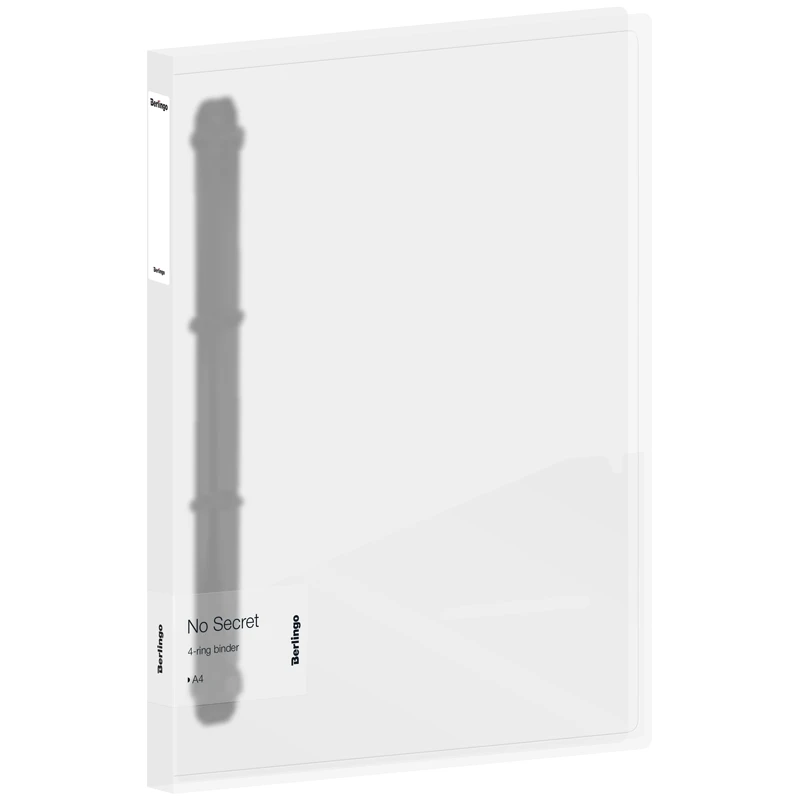 Папка на 4 кольцах Berlingo "No Secret", 24мм, 700мкм, полупрозрачная,