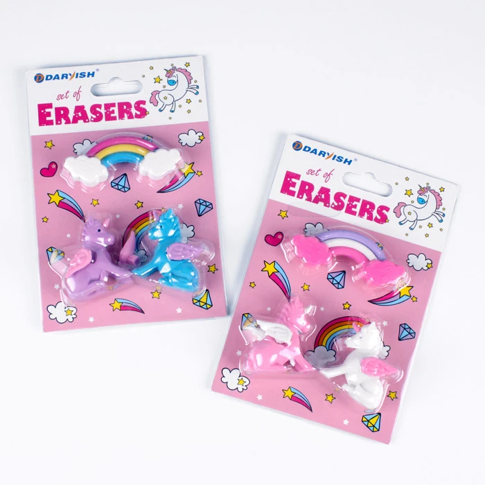 Набор ластиков "Darvish" 3шт/уп Единорожка ассорти Набор ластиков "Darvish" 3шт/уп Единорожка ассорти