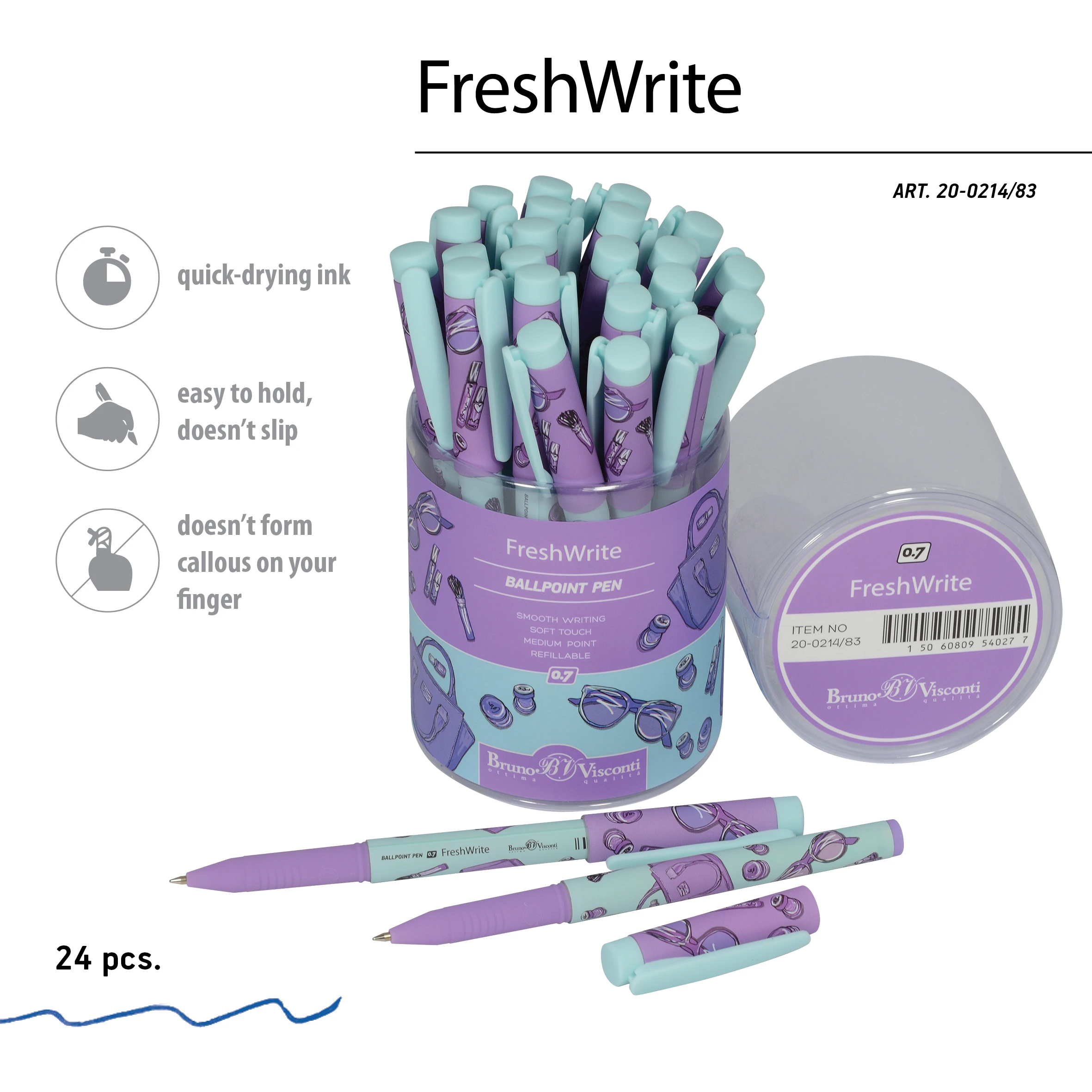 РУЧКА "FreshWrite. Life Style. Lilac dream" ШАРИКОВАЯ 0.7 ММ, СИНЯЯ РУЧКА "FreshWrite. Life Style. Lilac dream" ШАРИКОВАЯ 0.7 ММ, СИНЯЯ