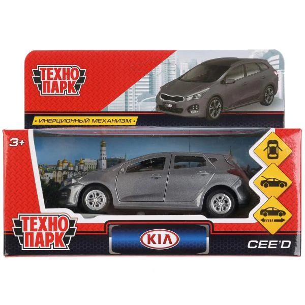 Машина металл KIA CEED, длина 12 см, откр дв, багаж, инерц, серый, в Технопарк