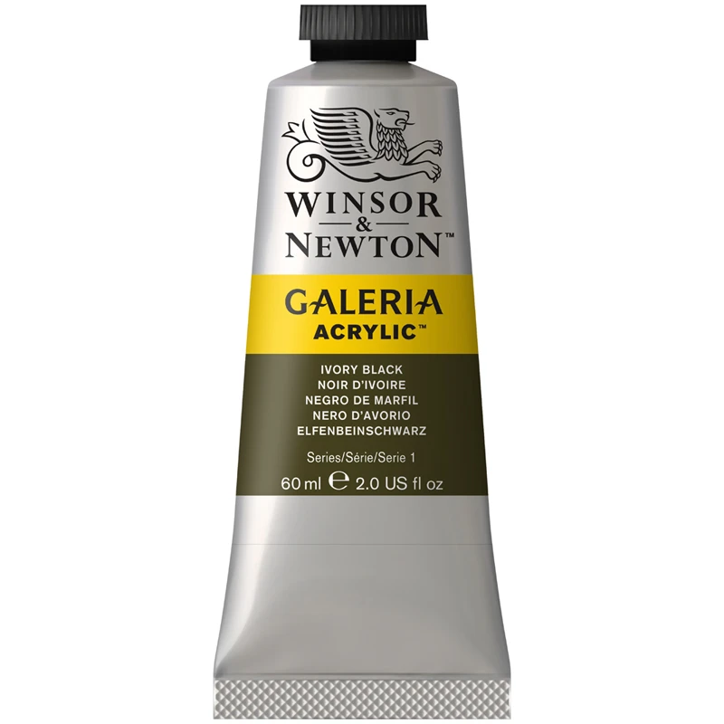 Краски акриловые Winsor&Newton "Galeria", 60 мл, туба, черная Краски акриловые Winsor&Newton "Galeria", 60 мл, туба, черная