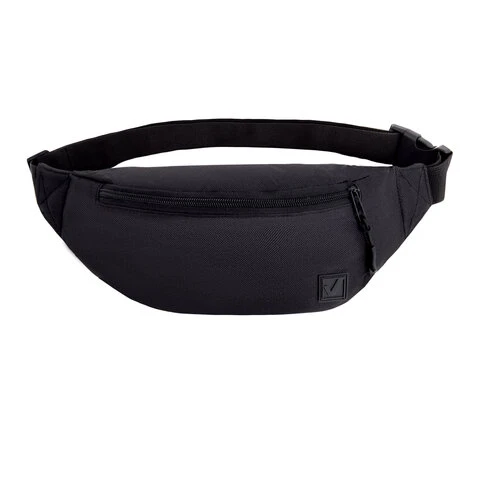 Сумка на пояс BRAUBERG RIO, два отделения, черная, 38х12х8см, 270822