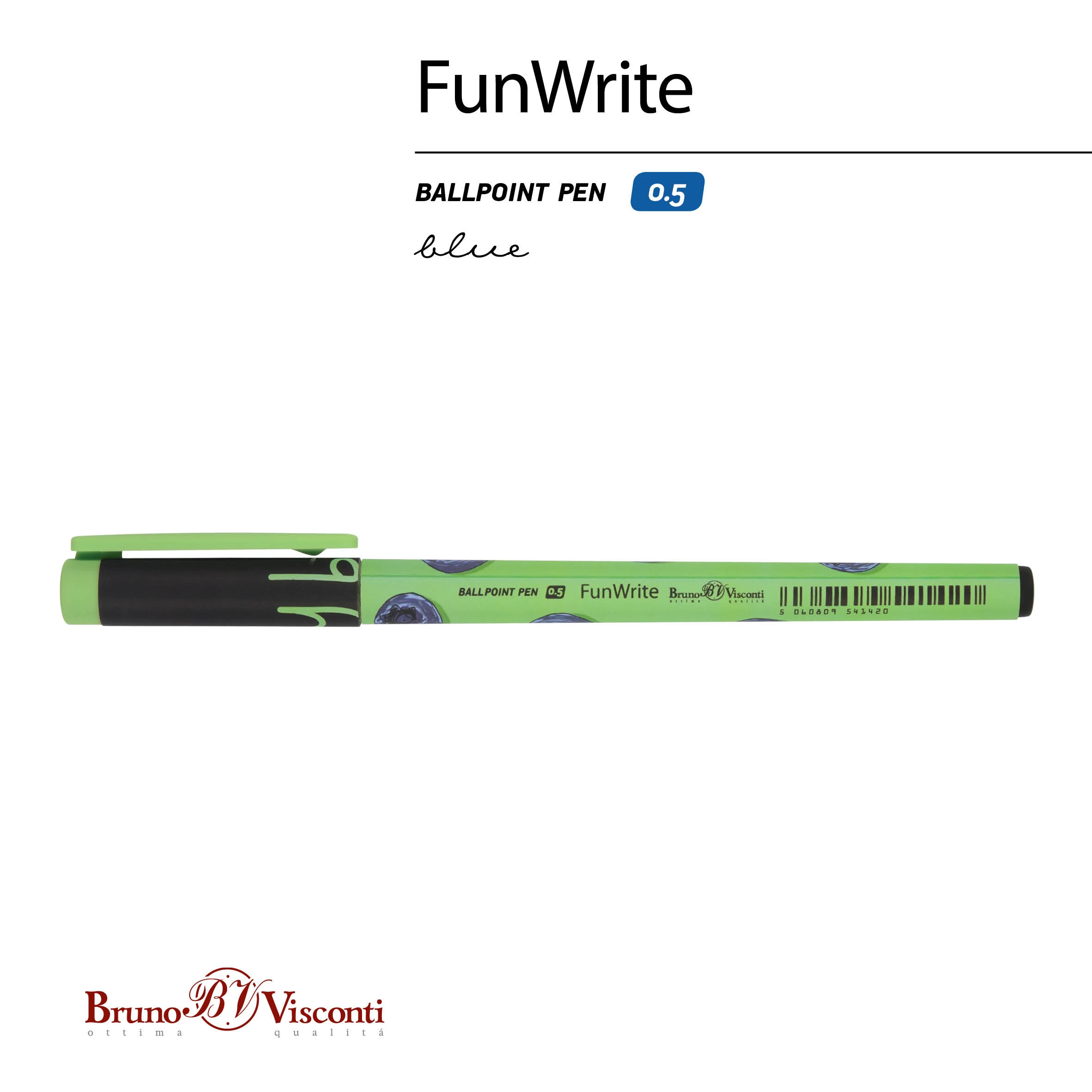 РУЧКА "FunWrite. Ягоды. Графика. Голубика" ШАРИКОВАЯ 0.5 ММ, СИНЯЯ РУЧКА "FunWrite. Ягоды. Графика. Голубика" ШАРИКОВАЯ 0.5 ММ, СИНЯЯ