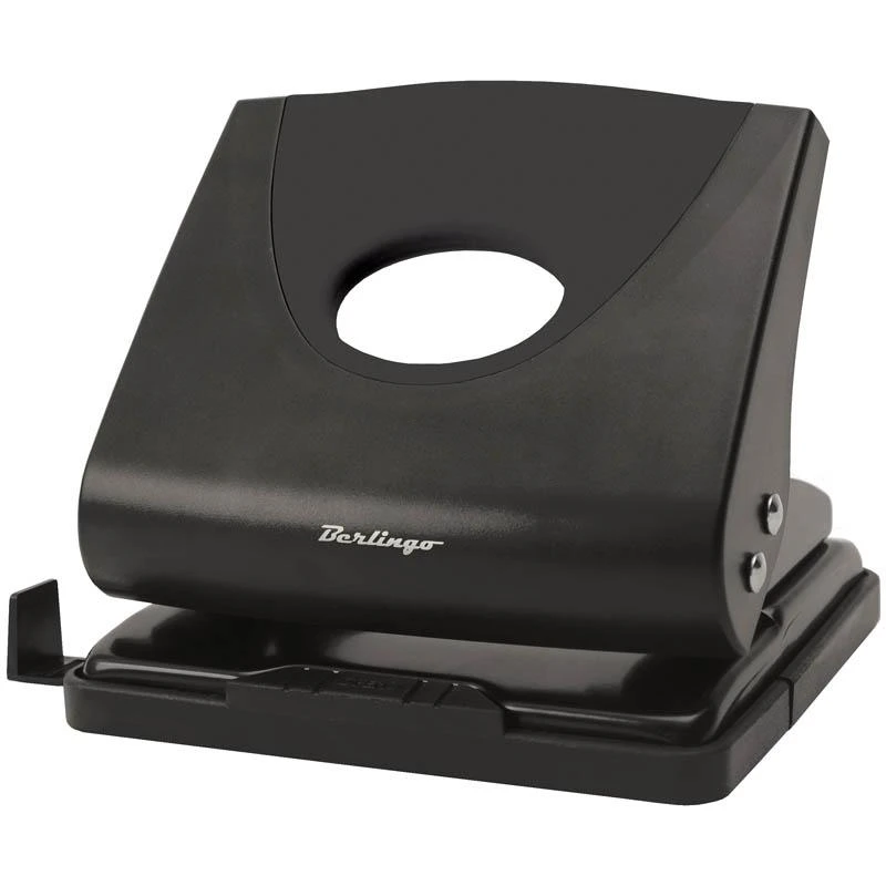 Дырокол "Office Soft" 30 л, пластиковый, черный, с линейкой: DDp_30161