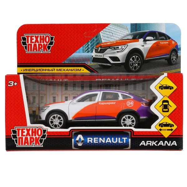 Машина металл RENAULT ARKANA КАРШЕРИНГ длина 12 см, двери, багаж, инер,
