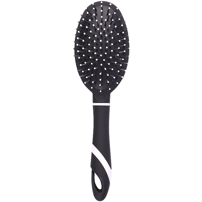 Расческа массажная овальная пластиковая черная Расческа массажная овальная пластиковая черная
