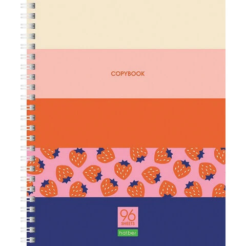 Тетрадь А5, 96л., HATBER-ECO, гребень, клетка, обложка картон,