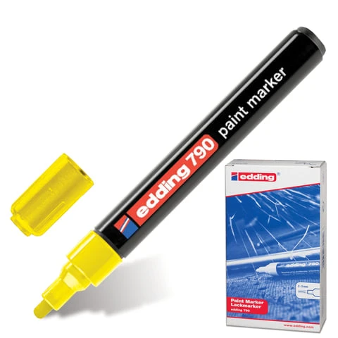Маркер-краска лаковый EDDING "790", 2-4 мм, ЖЕЛТЫЙ, круглый