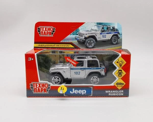 Машина металл свет-звук JEEP WRANGLER RUBICON ПОЛИЦИЯ 12 см, двер, баг,