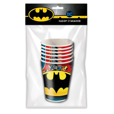 Batman. Набор бумажных стаканов, 6 шт*250 мл