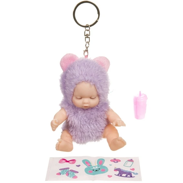 Набор игровой Bondibon куколка OLY спящая, в меховом костюмчике и аксессуарами в